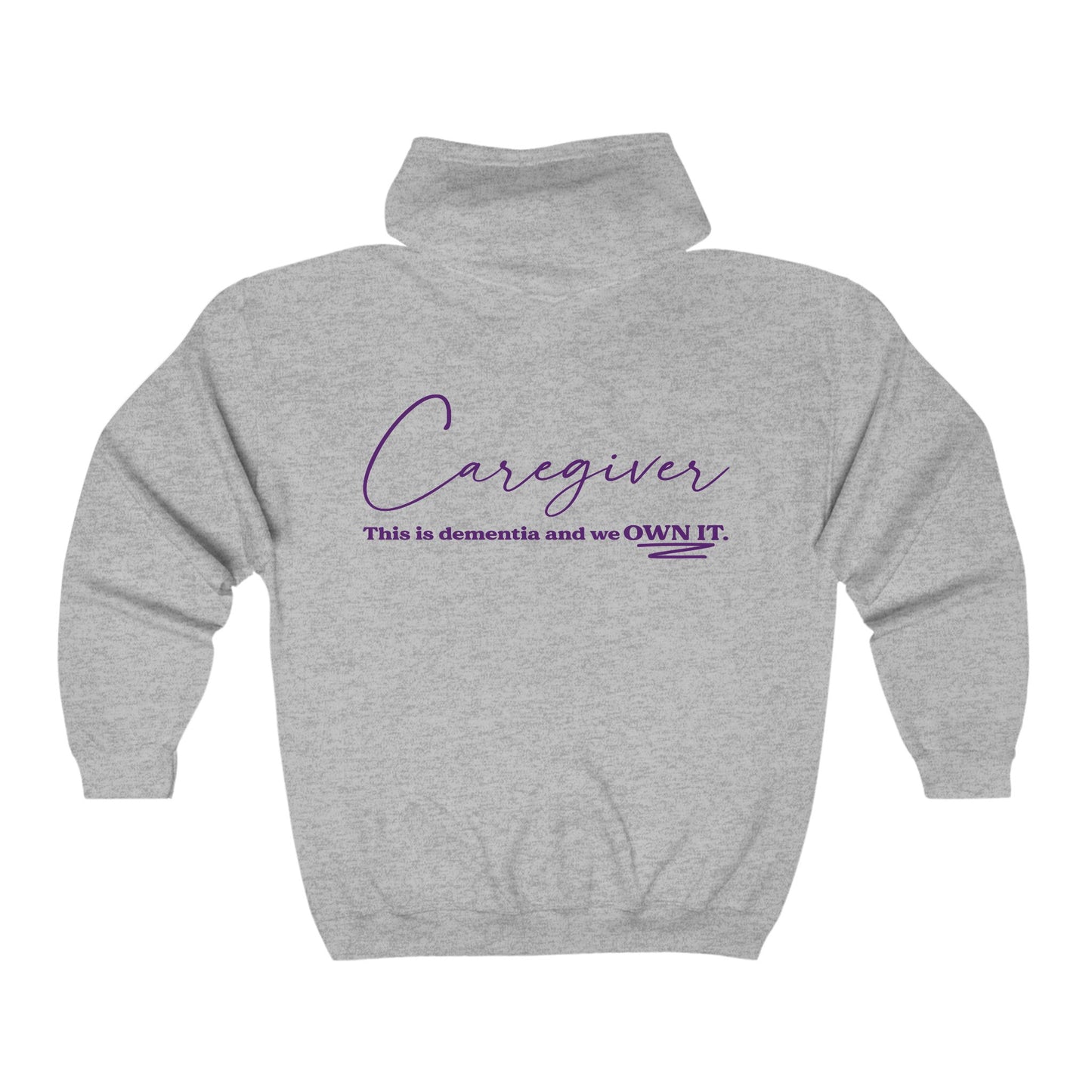 Dementia Caregiver Hoodie - Gray Pocket Zip Sweatshirt